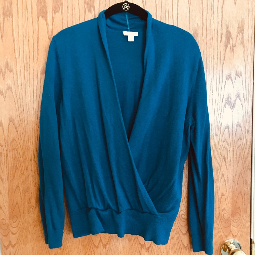 J.Jill Faux Wrap Sweater in Teal - MP